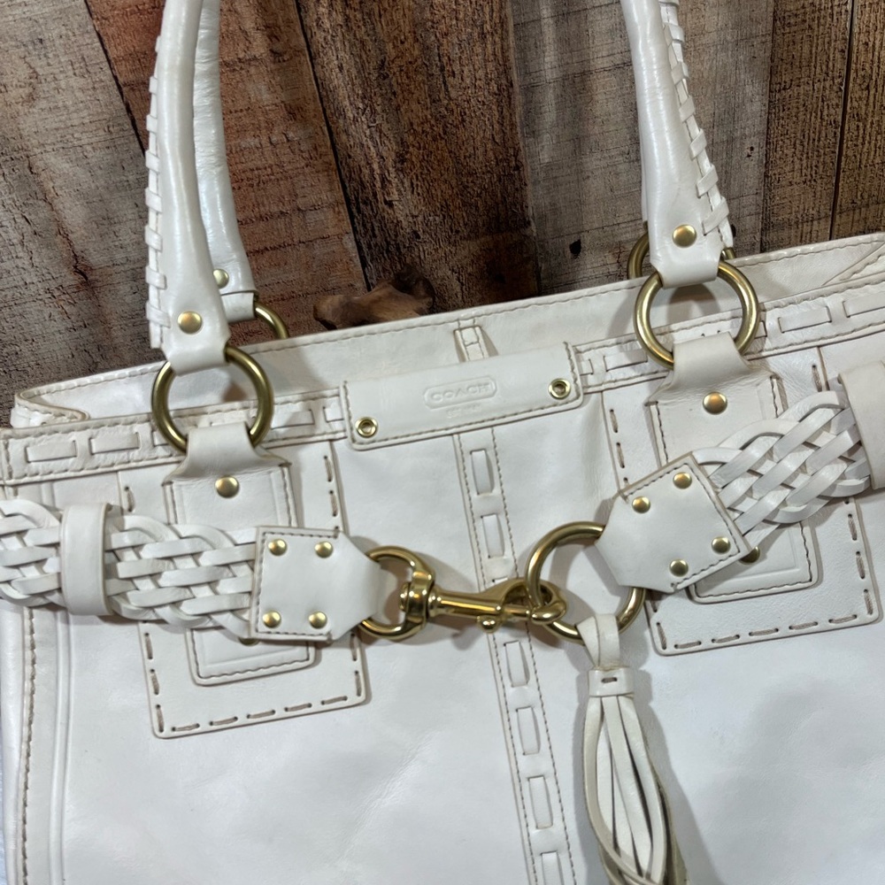 Coach Hampton Braid Ivory Tote - Picture 13 of 13